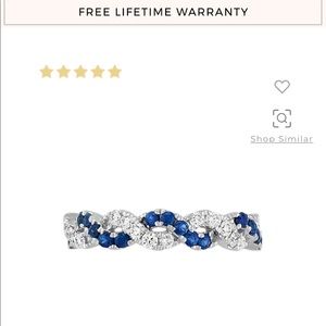 Beautiful Diamond and Sapphire White Gold Wedding Band